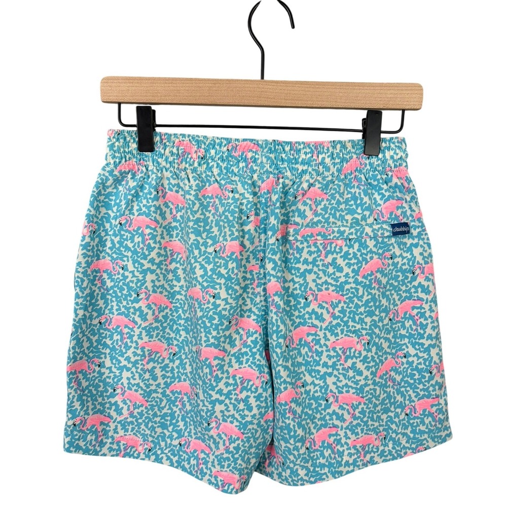 Chubbies Classic Swim Trunk Mens Small Domingos Are For Flamingos - Picture 2 of 5